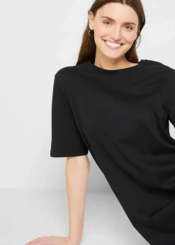 bonprix Bekleidung·Röcke|Bekleidung·Pullover & Strickjacken^Oversize-T-Shirtkleid aus reiner Baumwolle (2er Pack) schwarz + schwarz