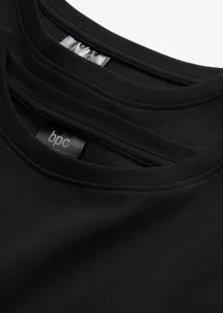 bonprix Bekleidung·Röcke|Bekleidung·Pullover & Strickjacken^Oversize-T-Shirtkleid aus reiner Baumwolle (2er Pack) schwarz + schwarz