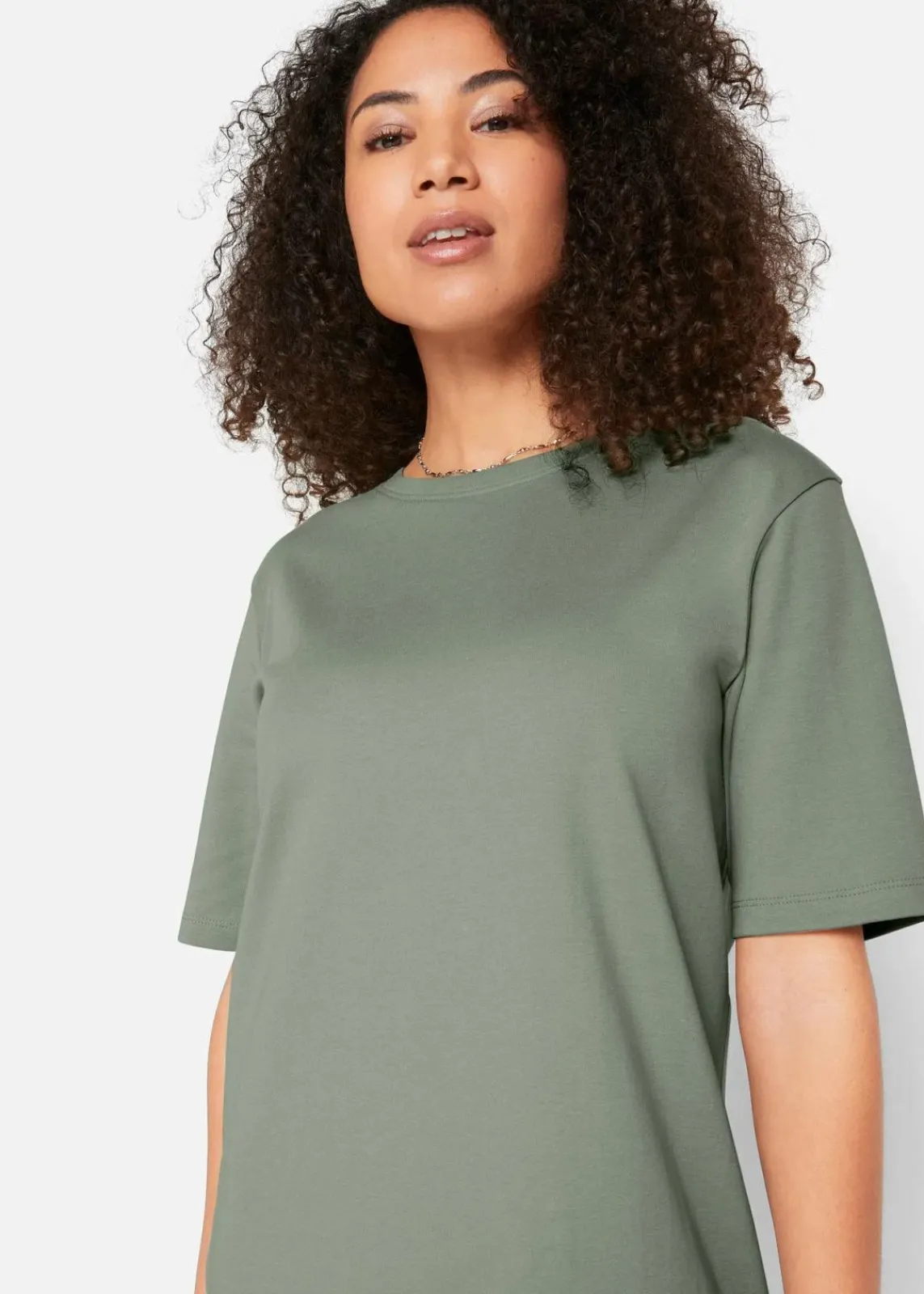 bonprix Kleider|Basics^Oversize-T-Shirtkleid aus reiner Baumwolle (2er Pack) dunkelblau + seegras