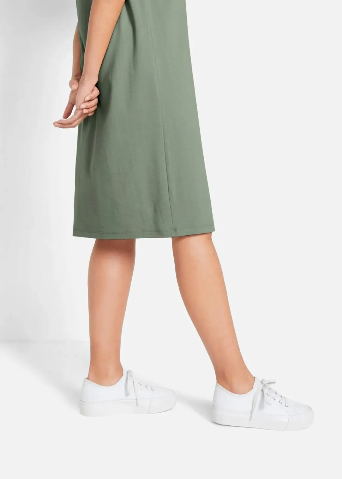 bonprix Kleider|Basics^Oversize-T-Shirtkleid aus reiner Baumwolle (2er Pack) dunkelblau + seegras