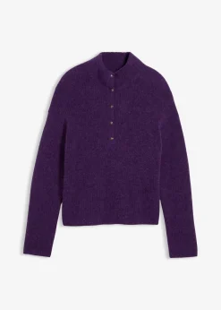 bonprix Pullover & Strickjacken|Premium^Oversize-Wollpullover mit Alpaka tieflila