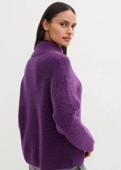 bonprix Pullover & Strickjacken|Premium^Oversize-Wollpullover mit Alpaka tieflila