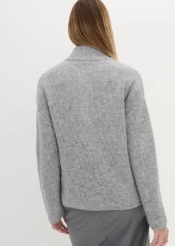 bonprix Bekleidung·Umstandsmode|Strickmode^Oversize-Wollpullover mit Alpaka hellgrau meliert