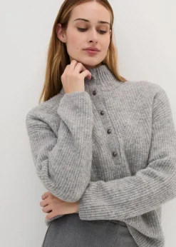 bonprix Bekleidung·Umstandsmode|Strickmode^Oversize-Wollpullover mit Alpaka hellgrau meliert