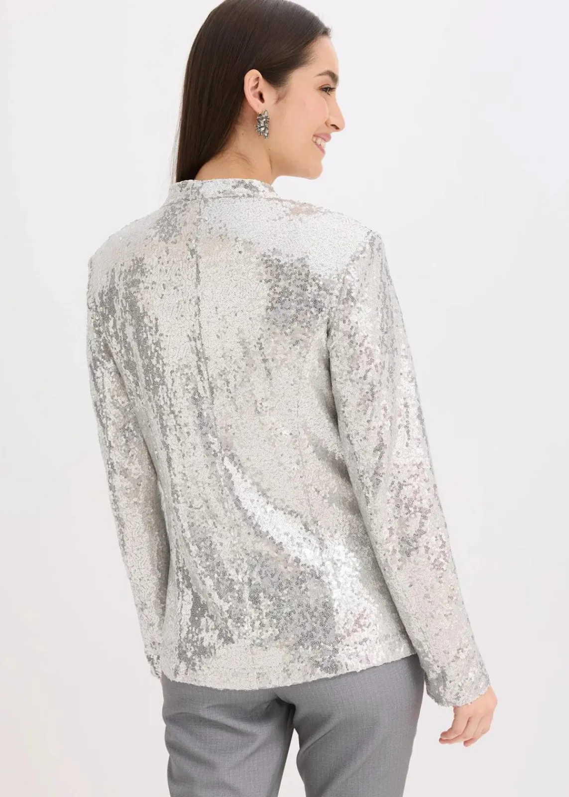 bonprix Bekleidung·Basics|Blazer^Paillettenblazer silber