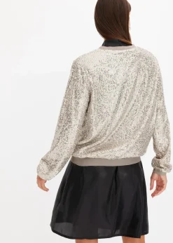 bonprix Bekleidung·Hosen|Jacken & Mäntel^Pailletten-Blouson sand