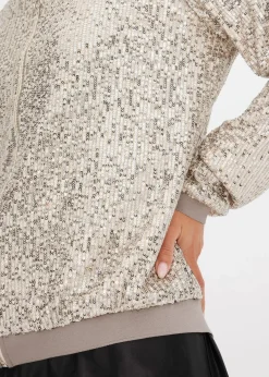 bonprix Bekleidung·Hosen|Jacken & Mäntel^Pailletten-Blouson sand