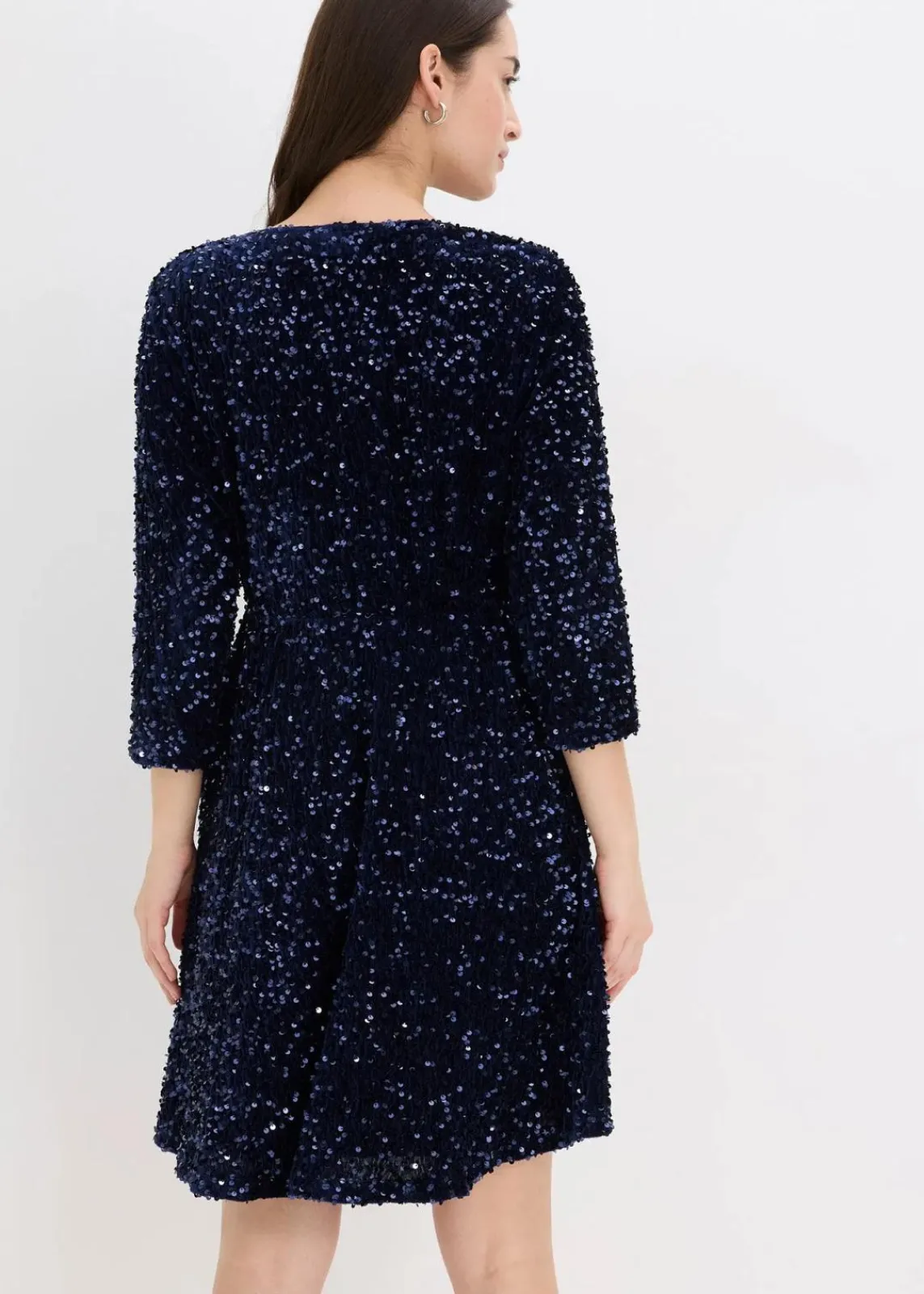 bonprix Kleider|Bekleidung·Pullover & Strickjacken^Paillettenkleid dunkelblau