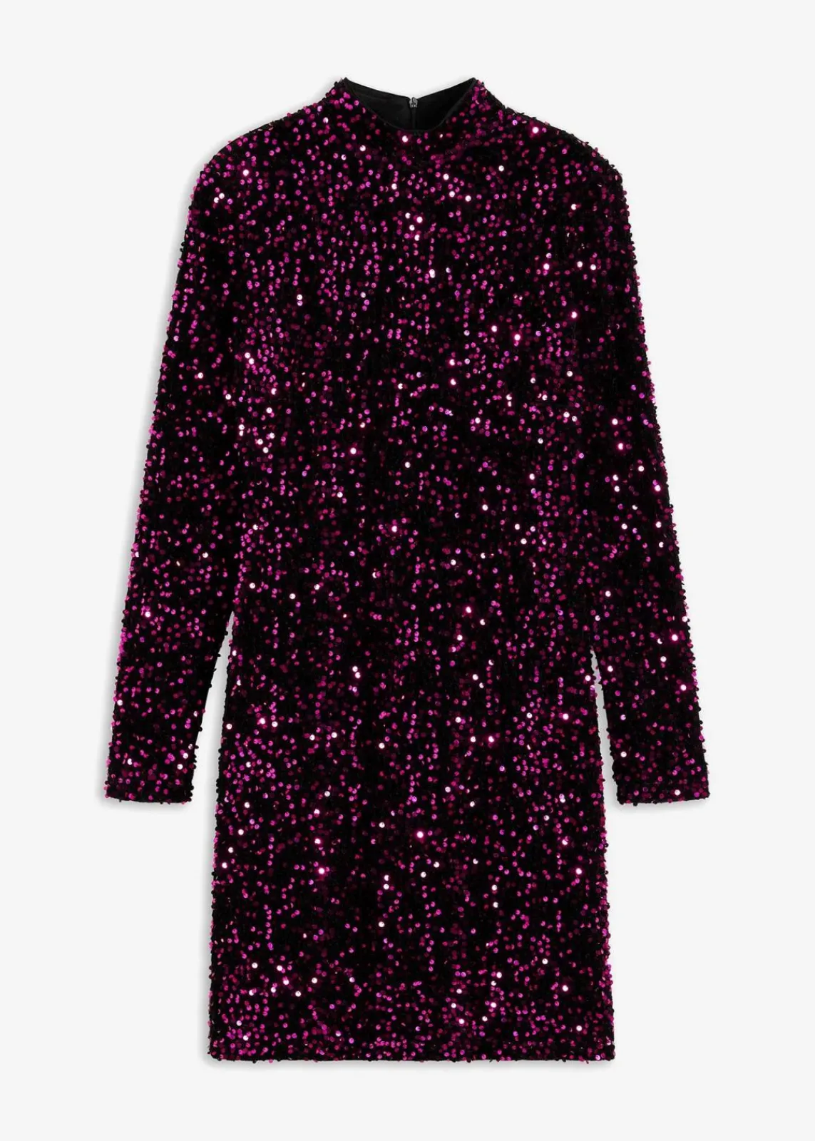 bonprix Kleider|Bekleidung·Pullover & Strickjacken^Paillettenkleid schwarz/pink