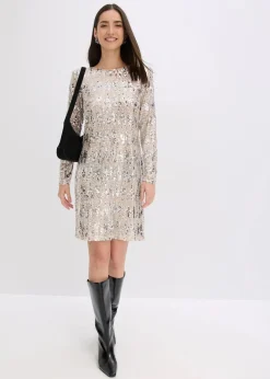 bonprix Kleider^Paillettenkleid gold