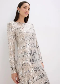 bonprix Kleider^Paillettenkleid gold