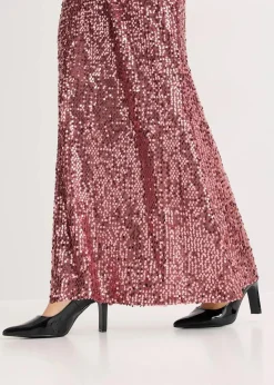 bonprix Bekleidung·Pullover & Strickjacken|Festliche Mode^Paillettenkleid dunkelrose