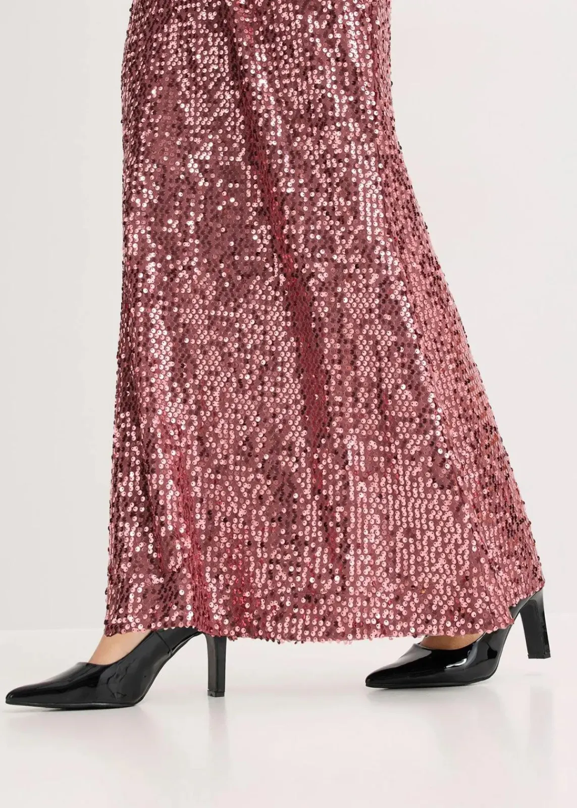 bonprix Bekleidung·Pullover & Strickjacken|Festliche Mode^Paillettenkleid dunkelrose