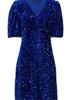 bonprix Bekleidung·Pullover & Strickjacken^Paillettenkleid saphirblau