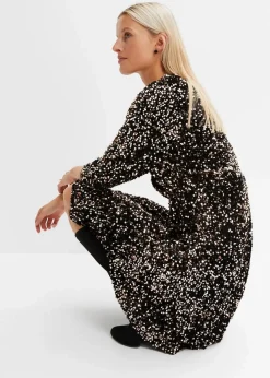 bonprix Bekleidung·Pullover & Strickjacken|Kleider^Paillettenkleid schwarz/roségoldfarben