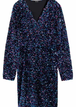 bonprix Kleider^Paillettenkleid schwarz/pink/türkis