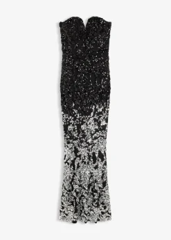 bonprix Bekleidung·Pullover & Strickjacken|Festliche Mode^Paillettenkleid schwarz/silber sonstige