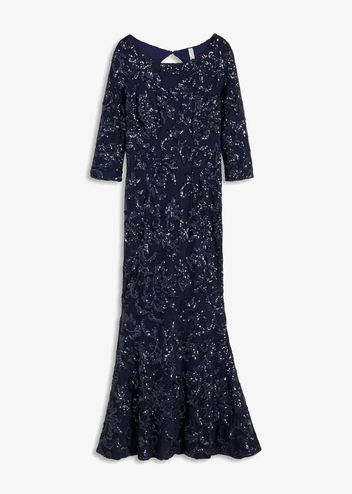 bonprix Kurzgrößen|Kurzgrößen^Paillettenkleid mit Rückenausschnitt dunkelblau