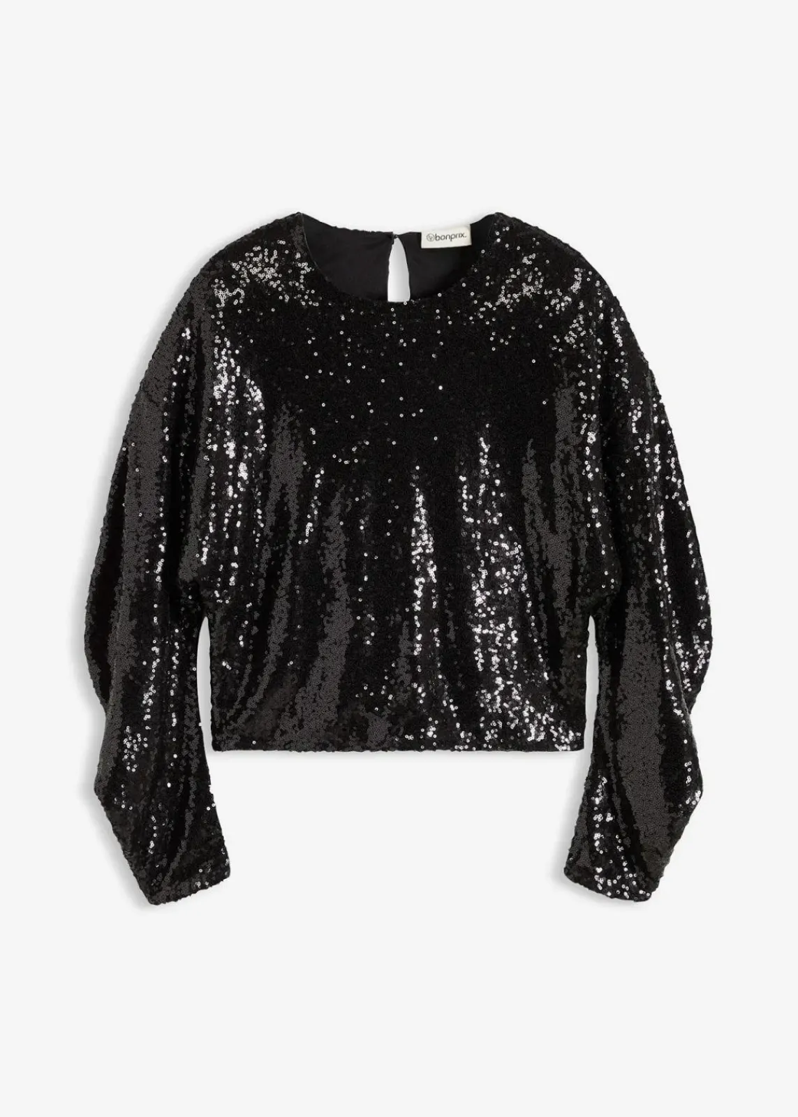 bonprix Shirts & Tops^Pailletten-Langarmshirt schwarz