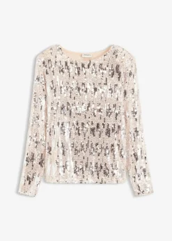 bonprix Shirts & Tops^Pailletten-Langarmshirt gold