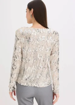 bonprix Shirts & Tops^Pailletten-Langarmshirt gold