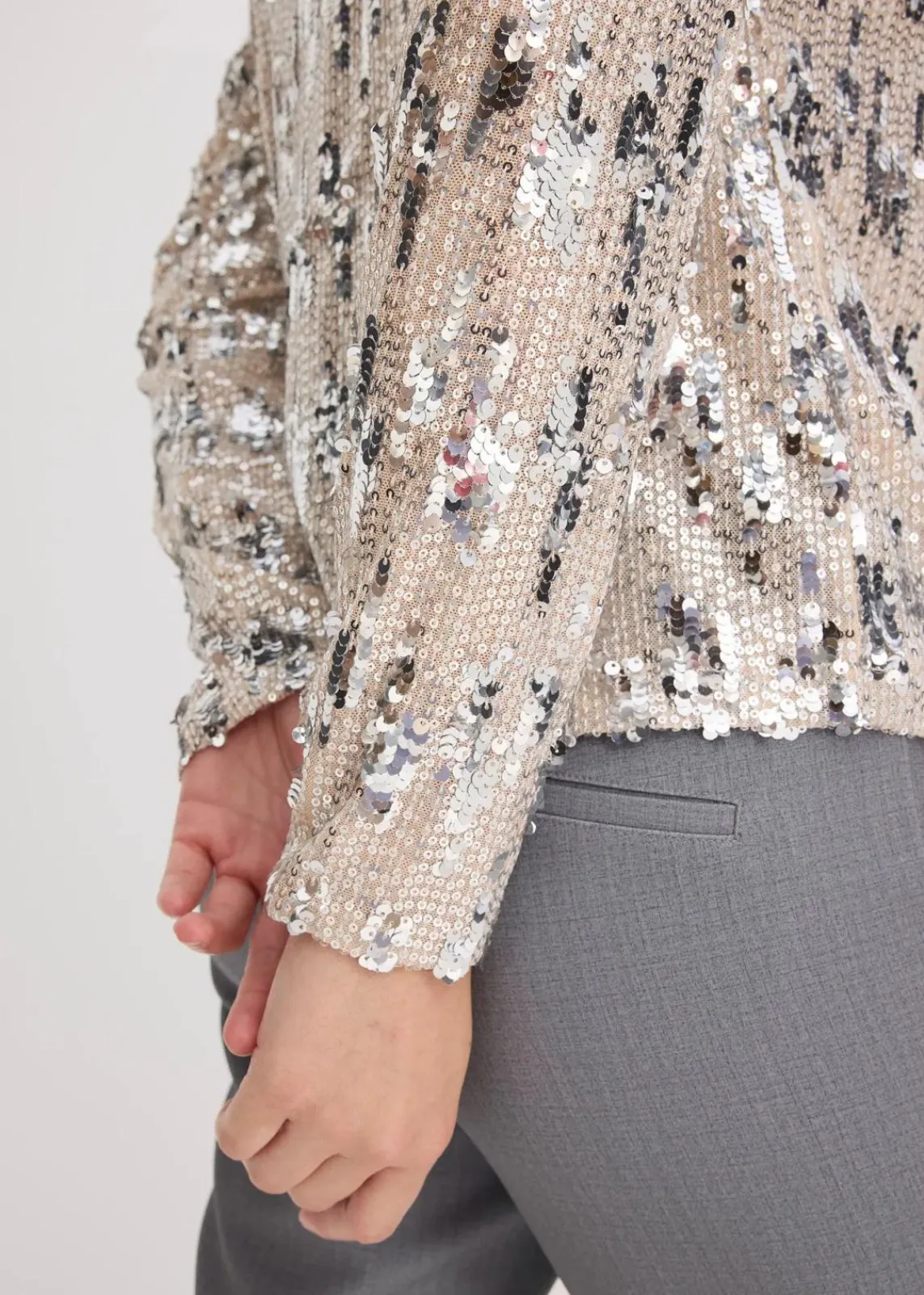 bonprix Shirts & Tops^Pailletten-Langarmshirt gold