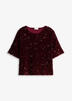 bonprix Shirts & Tops^Pailletten-Shirt bordeaux