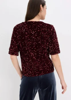 bonprix Shirts & Tops^Pailletten-Shirt bordeaux