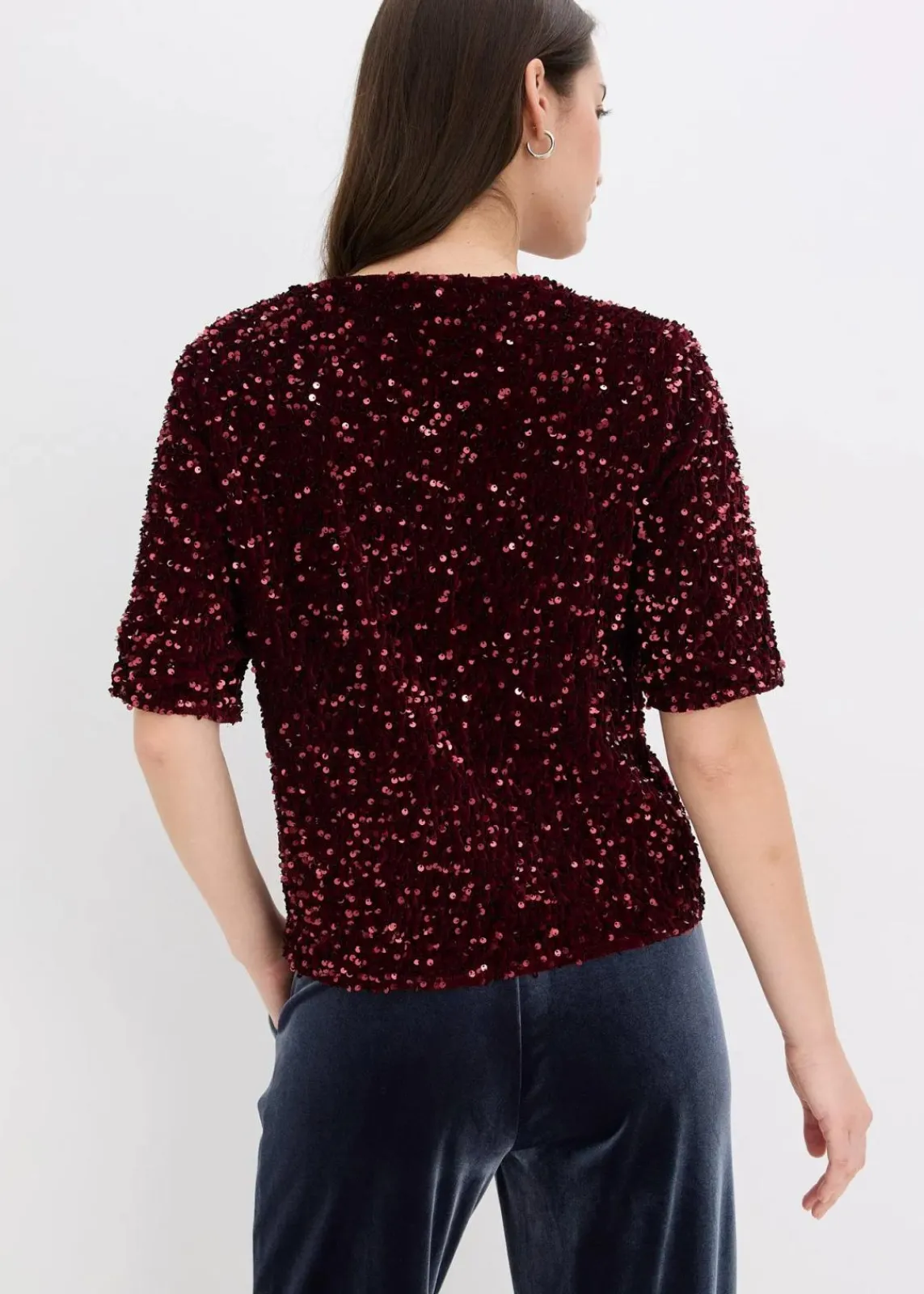bonprix Shirts & Tops^Pailletten-Shirt bordeaux