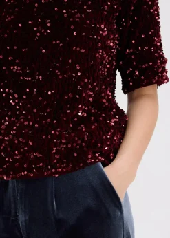 bonprix Shirts & Tops^Pailletten-Shirt bordeaux
