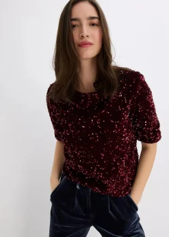 bonprix Shirts & Tops^Pailletten-Shirt bordeaux