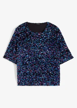 bonprix Shirts & Tops^Pailletten-Shirt schwarz/pink/türkis
