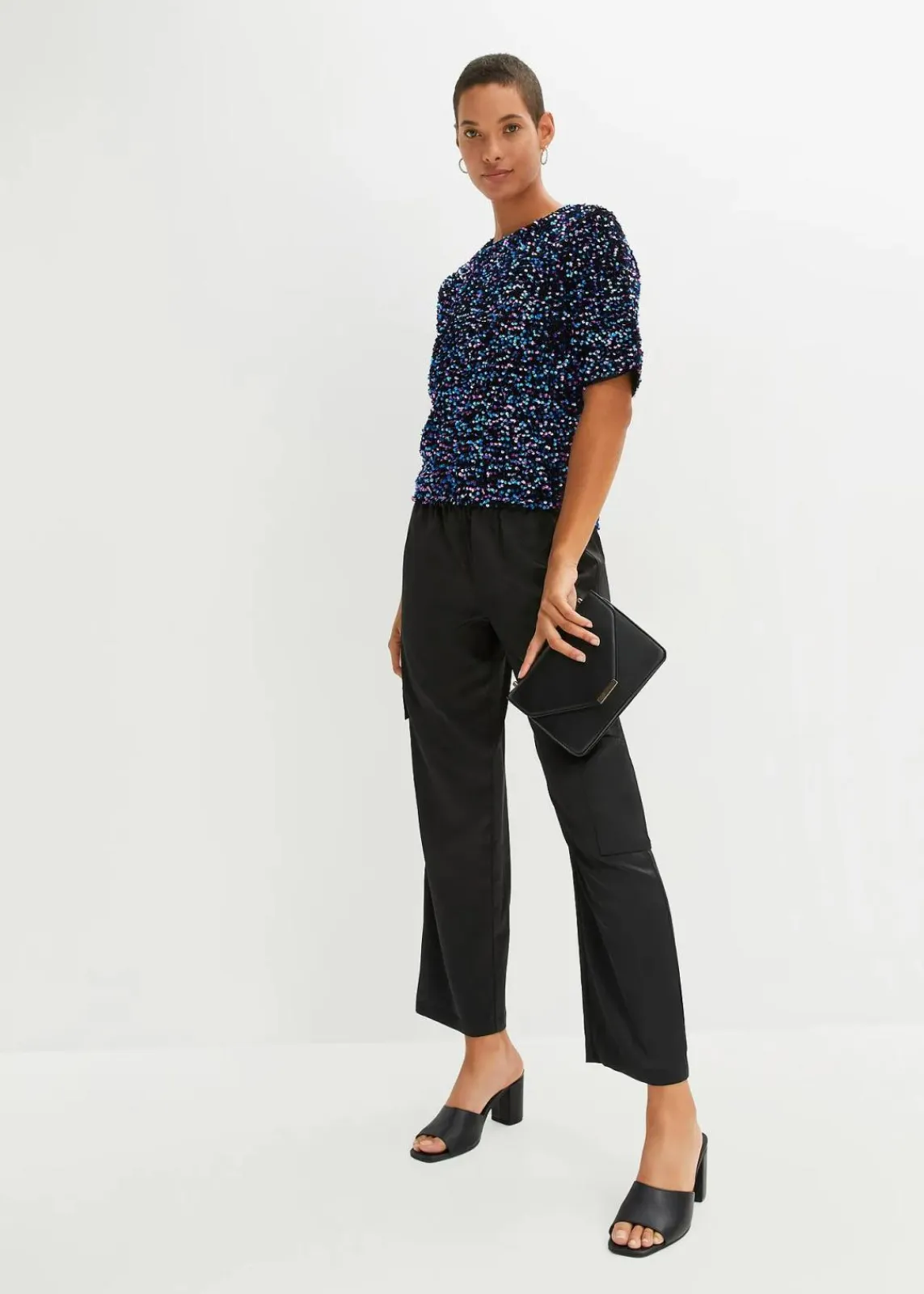 bonprix Shirts & Tops^Pailletten-Shirt schwarz/pink/türkis
