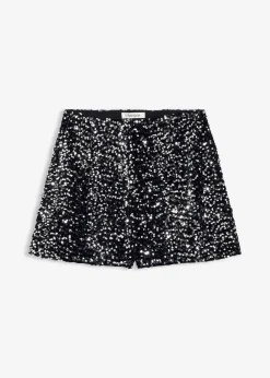 bonprix Shorts|Hosen^Pailletten-Shorts schwarz/silber