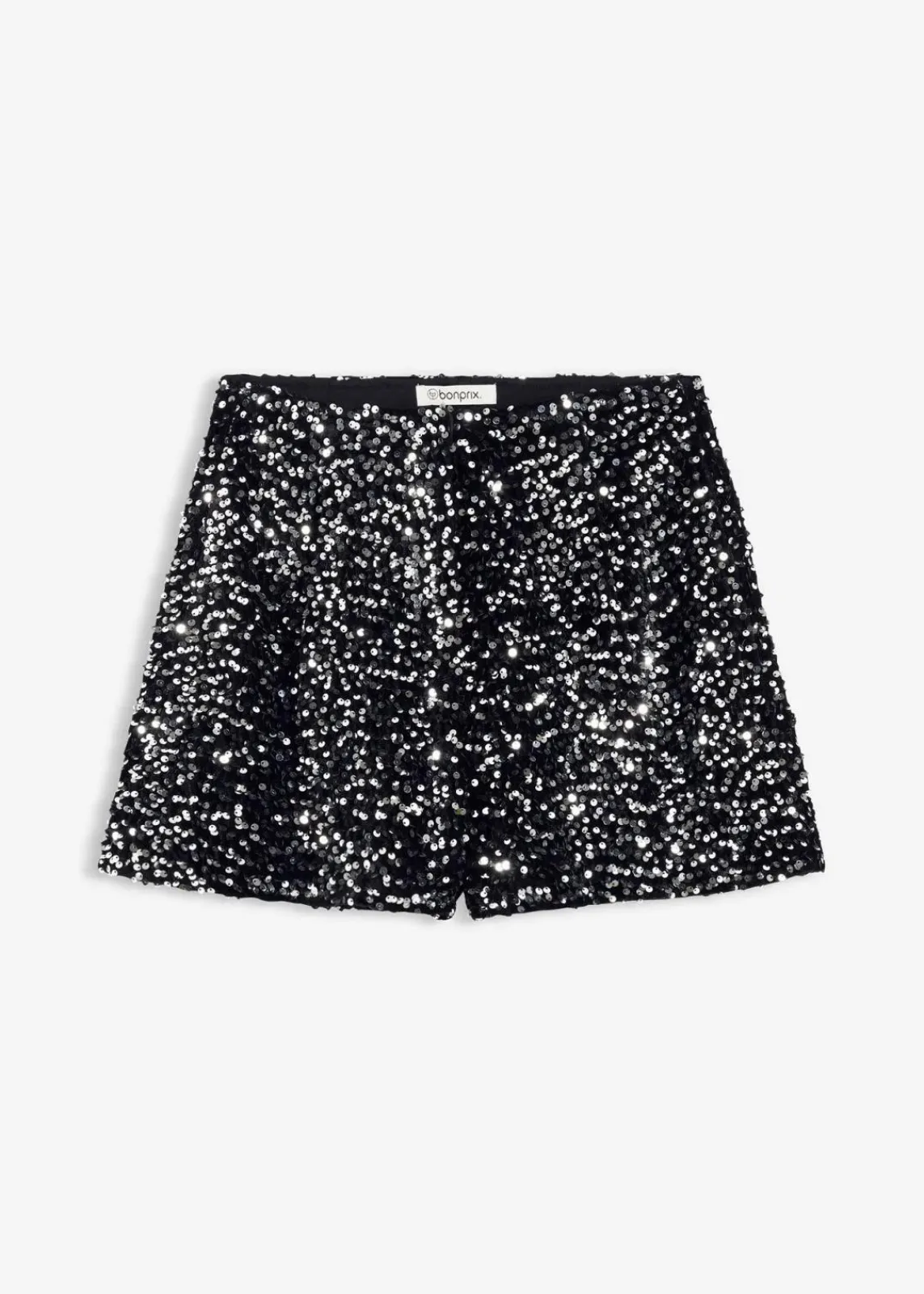 bonprix Shorts|Hosen^Pailletten-Shorts schwarz/silber