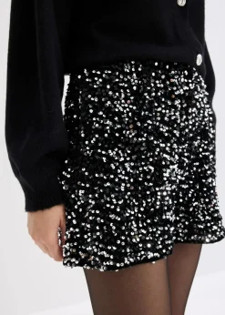 bonprix Shorts|Hosen^Pailletten-Shorts schwarz/silber