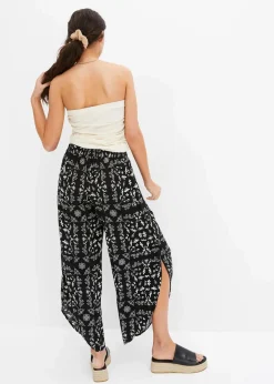 bonprix Bekleidung·Kleider|Hosen^Palazzo-Hose schwarz/wollweiß sonstige
