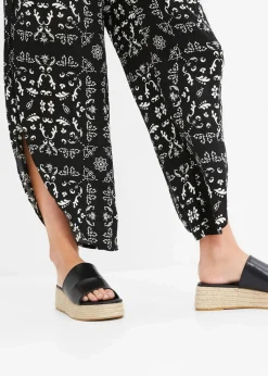 bonprix Bekleidung·Kleider|Hosen^Palazzo-Hose schwarz/wollweiß sonstige