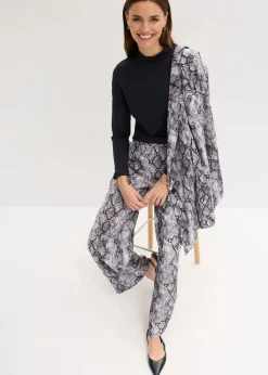 bonprix Bekleidung·Kleider|Nachhaltigere Materialien^Palazzo-Hose graubraun schlange bedruckt