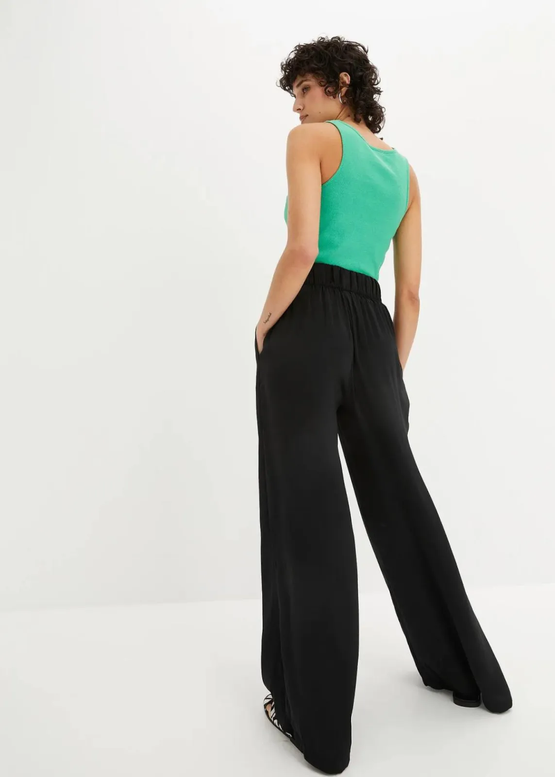 bonprix Bekleidung·Kleider|Hosen^Palazzo-Hose schwarz