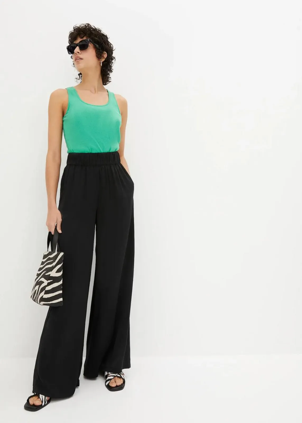 bonprix Bekleidung·Kleider|Hosen^Palazzo-Hose schwarz
