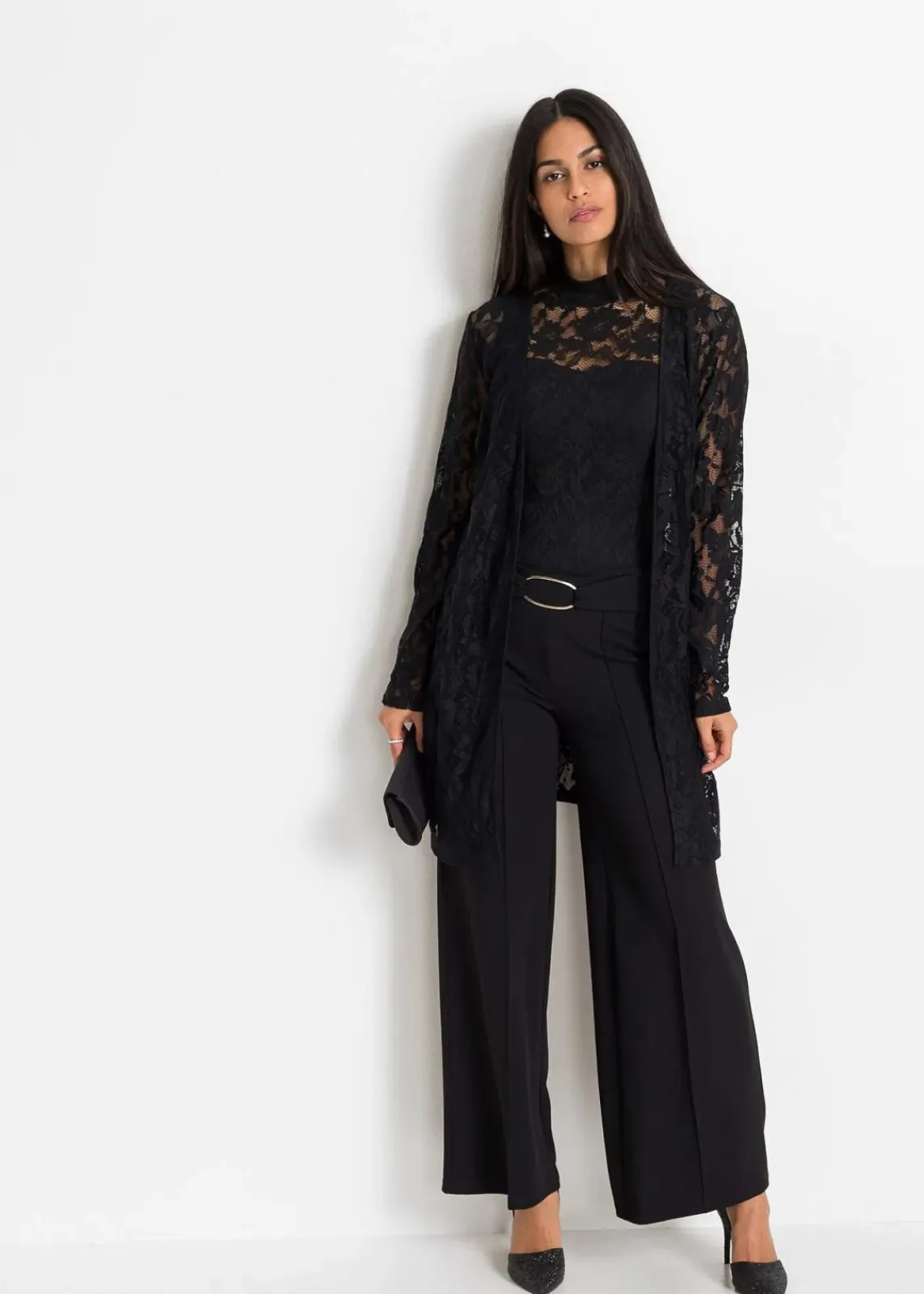 bonprix Bekleidung·Kleider|Hosen^Palazzo-Hose schwarz