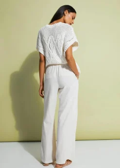 bonprix Bekleidung·Kleider|Hosen^Palazzo-Hose naturbeige