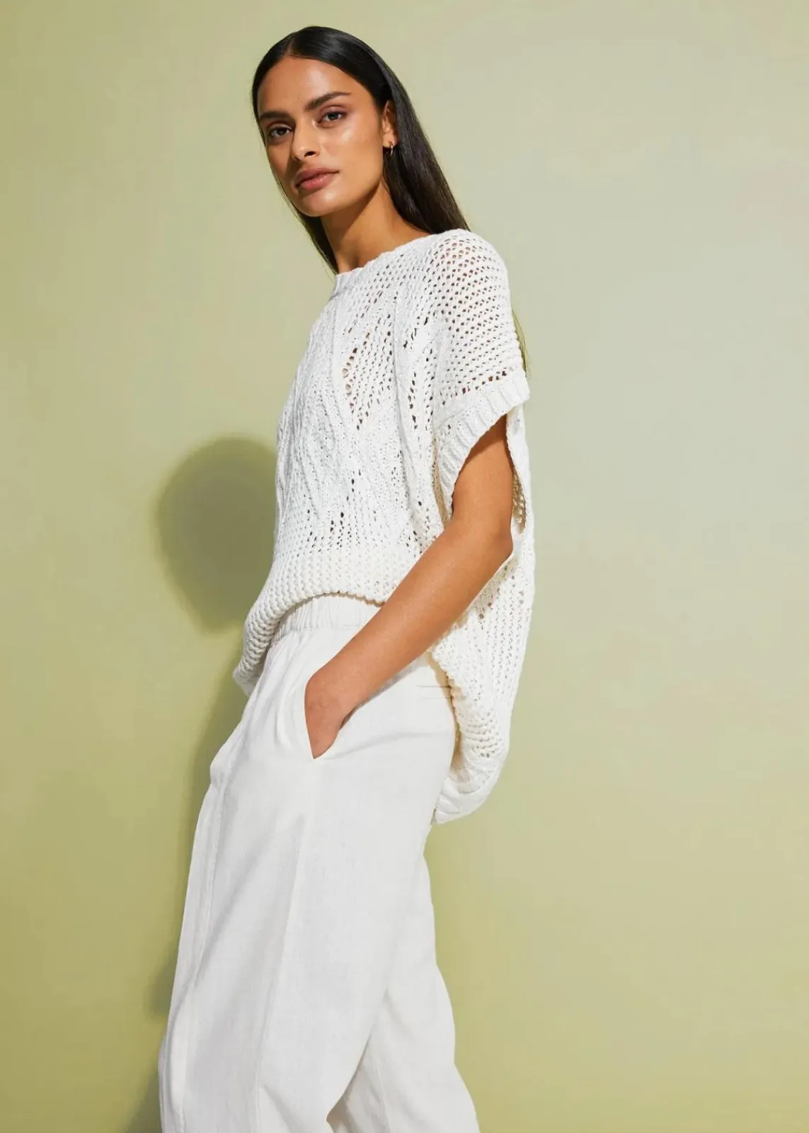 bonprix Bekleidung·Kleider|Hosen^Palazzo-Hose naturbeige