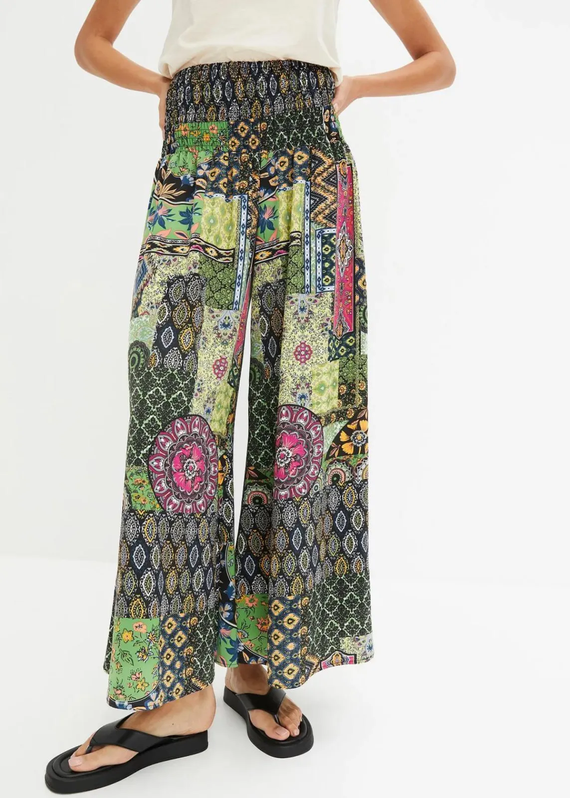 bonprix Bekleidung·Kleider|Hosen^Palazzo-Hose grün/blau paisley