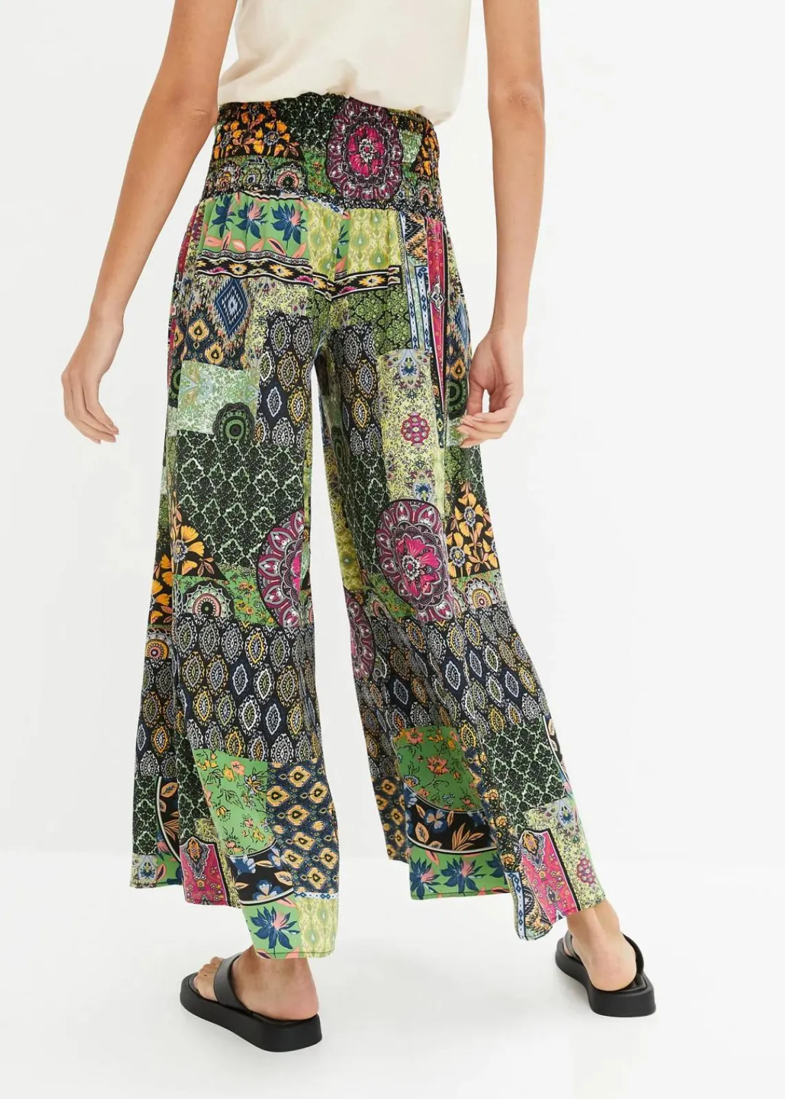 bonprix Bekleidung·Kleider|Hosen^Palazzo-Hose grün/blau paisley