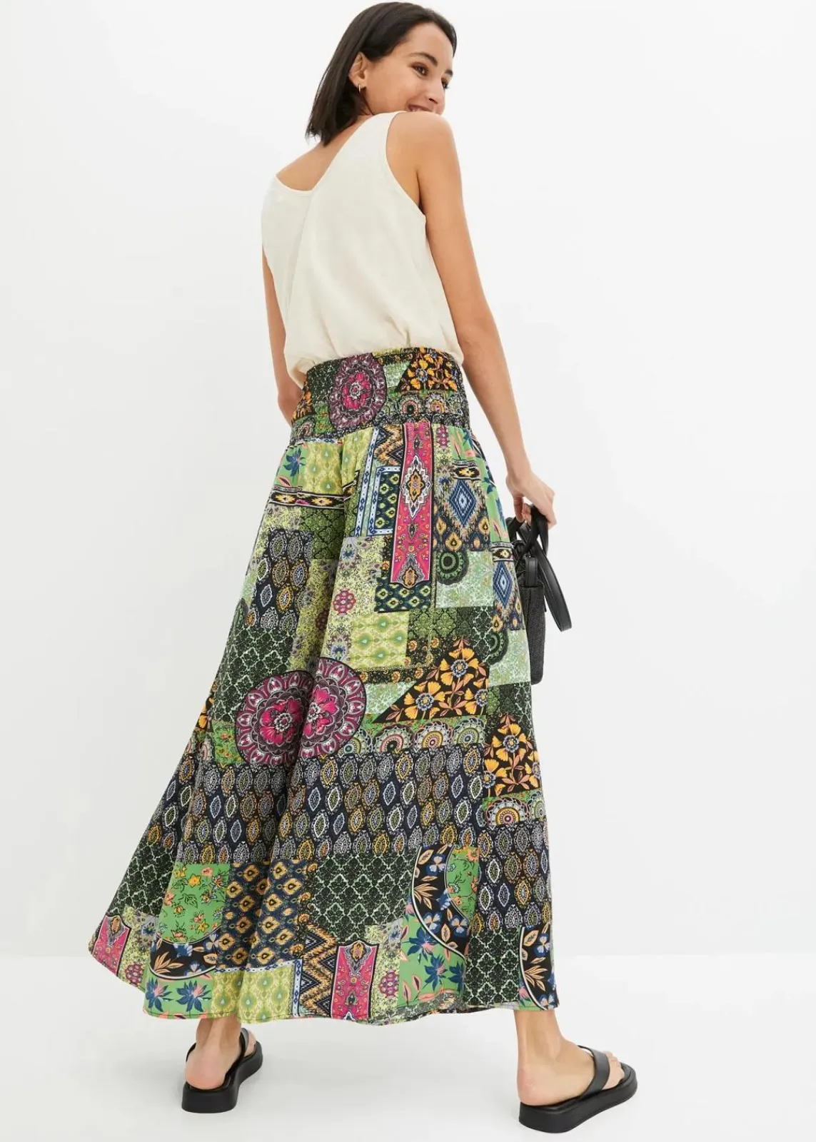 bonprix Bekleidung·Kleider|Hosen^Palazzo-Hose grün/blau paisley