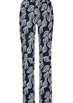 bonprix Hosen|Nachhaltigere Materialien^Palazzo-Hose dunkelblau/weiß bedruckt