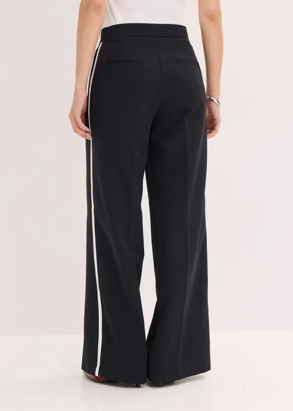 bonprix Bekleidung·Kleider|Hosen^Palazzo-Hose schwarz/weiß