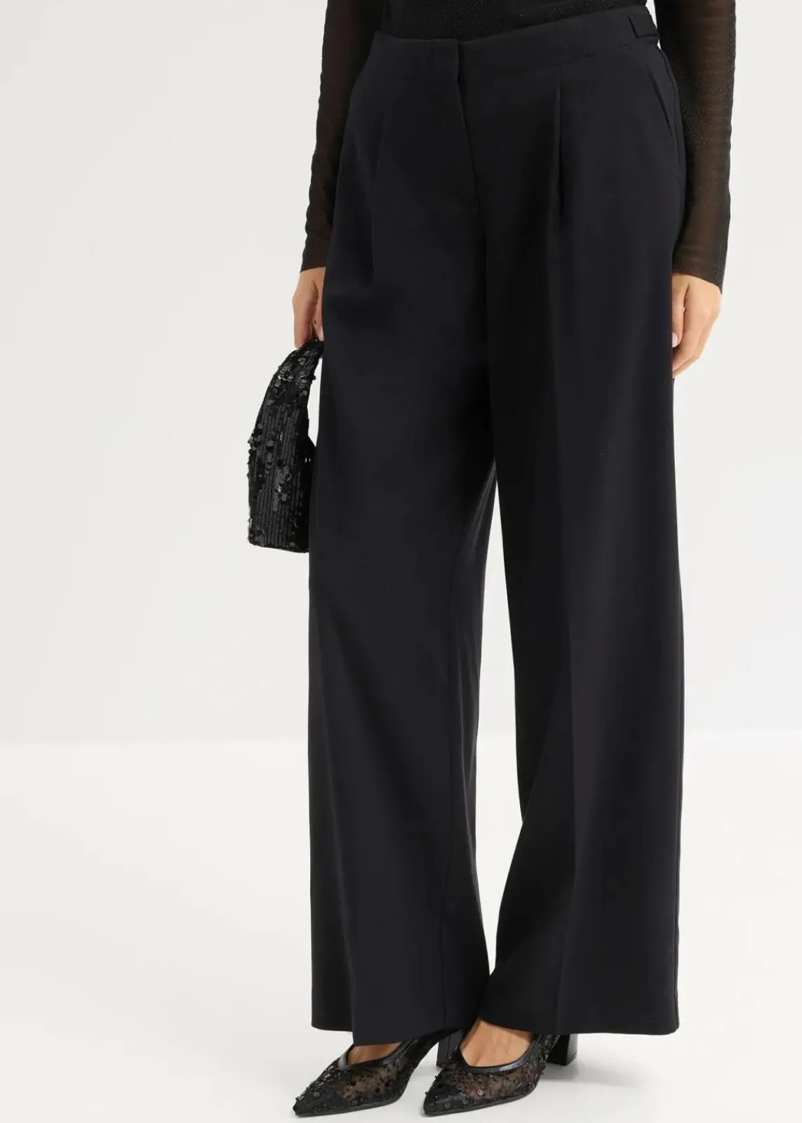 bonprix Bekleidung·Kleider|Nachhaltigere Materialien^Palazzo-Hose schwarz